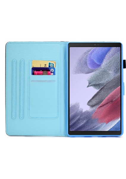 Samsung Galaxy Tab A7 Lite 8 7 Inç Dikişli Pu Deri Görüntüleme Standı Tam Vücut Koruma Baskı Manyetik Kart Yuvaları kalem Tutucu Tablet Kılıfı (Yurt Dışından)