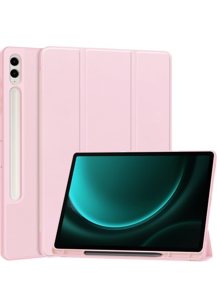 Samsung Galaxy Tab S9 Fe Üç Katlı Stand Kalem Yuvası Deri Tablet Kılıfı (Yurt Dışından)