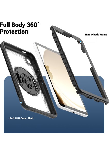 Samsung Galaxy Tab A9 (SM X110 SM X115) Koruyucu El Kayışı Şeffaf Tablet Kılıfı (Yurt Dışından)