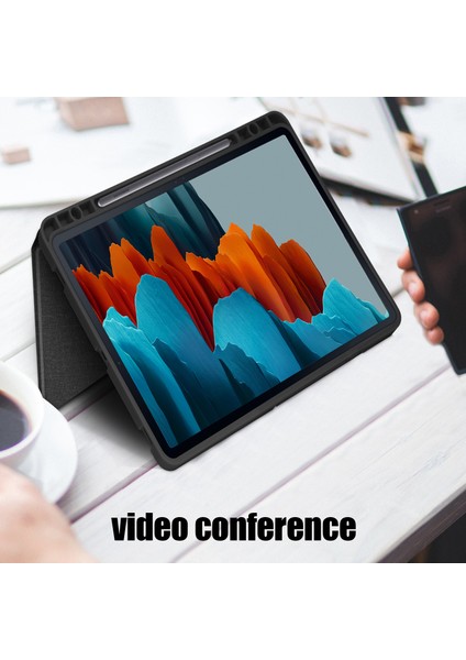 Origami Stand Düz ​​kumaş Akıllı Samsung Galaxy Tab S7 Fe T736 TAB S7 tab S8 Tablet Kılıfı (Yurt Dışından)