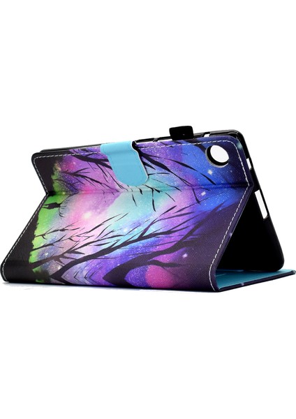 Samsung Galaxy Tab A9 Pu Deri Desen Baskı Kalem Tutucu Akıllı Yıldızlı Gökyüzü geyik Tablet Kılıfı (Yurt Dışından) fiyatları