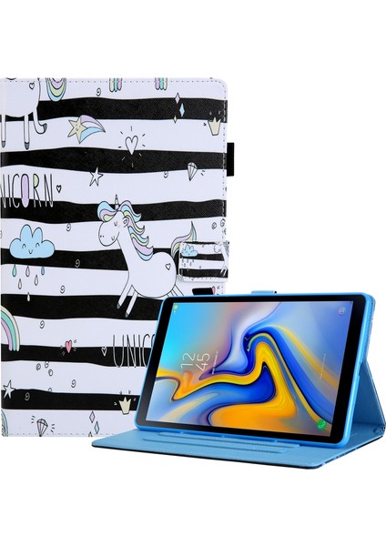 Desen Baskı Kartı Tutucu Deri Samsung Galaxy Tab A7 Lite 8.7 (2021) T220 T225 ZEBRA Crossing Tablet Kılıfı (Yurt Dışından)
