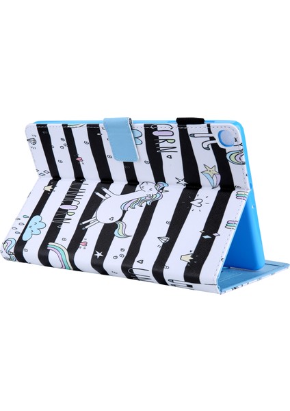 Desen Baskı Kartı Tutucu Deri Samsung Galaxy Tab A7 Lite 8.7 (2021) T220 T225 ZEBRA Crossing Tablet Kılıfı (Yurt Dışından)