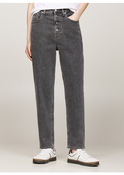 Yüksek Bel Dar Paça Tapered Fit Siyah Kadın Denim Pantolon Mom Jean Uh Tpr Bf DG4171 fiyatları