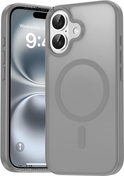 Apple iPhone 16 Uyumlu Kılıf Kamera Çıkıntılı Magsafe Wireless Şarj Destekli Hassas Butonlu Mat Renkli Arka Kapak