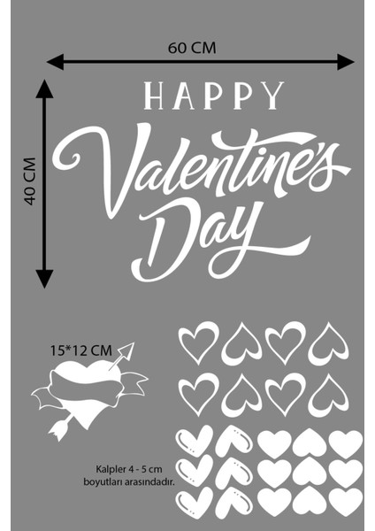 happy valentine's day sevgililer günü sticker kalp, love, ı love you cam, duvar sticker etiket seti