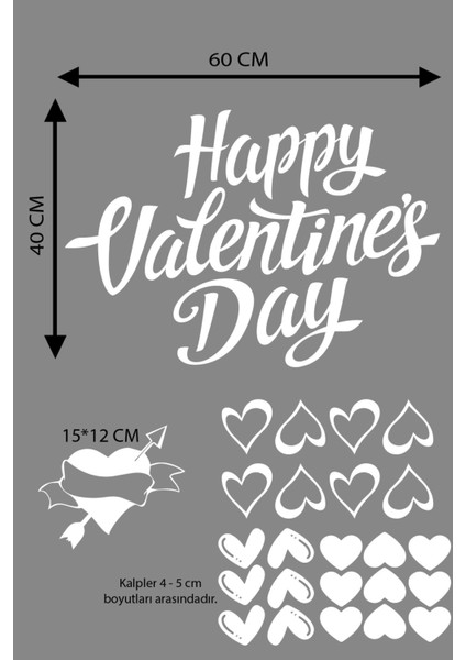 Happy valentine's day sevgililer günü sticker kalp, love, ı love you cam, duvar sticker etiket seti fiyatları