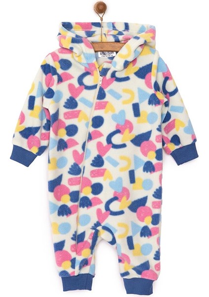 Basic Metraj Baskılı Polar Patiksiz Tulum Kız Bebek