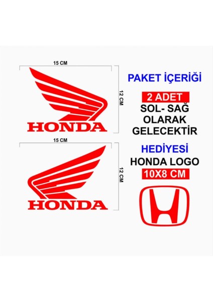 Honda Için Uyumlu Aksesuar Oto Motorsiklet Kask Sticker Set Kırmızı