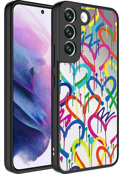 - Galaxy S21 Fe - Kılıf Aynalı Desenli Kamera Korumalı Parlak Mirror Kapak