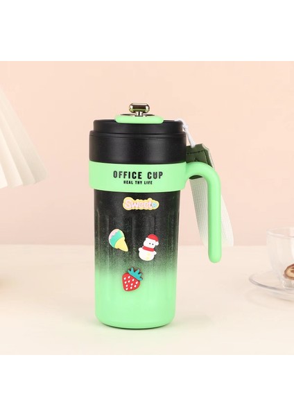 650ML Yüksek Görünümlü Akıllı Sıcaklık Görüntüleyen Kahve Fincanı Çift Katmanlı Vakum Saplı Termos Bardak Açık Büyük Kapasiteli Taşınabilir Araç Bardağı (Yurt Dışından)