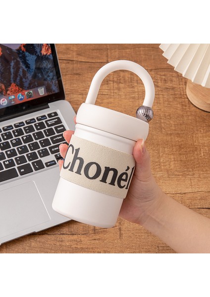 400ML Küçük Kokulu Termos Bardak 316 Gıda Sınıfı Kahve Fincanı Taşınabilir Yaratıcı Basit El Fincan Yüksek Görünüm Değeri Rahat Fincan (Yurt Dışından)