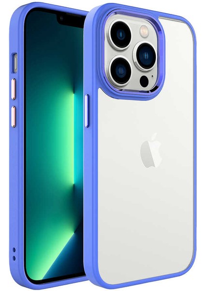 noktaks - Apple iPhone 14 Pro Max - Kılıf Renkli Koruyucu Sert Krom Kapak - Lavendery Gray - T24178