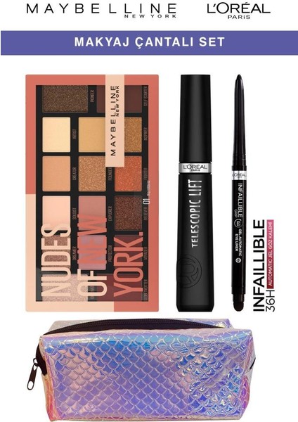 Maybelline New York Maybelline Nudes Telescopic Lift  Infaillible Etkili Bakışlar Göz Makyaj Seti