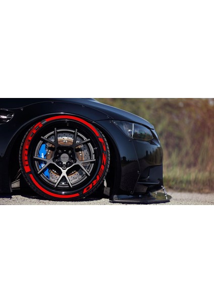 P Zero Şerit Lastik Yazısı 4Lastik İçin Set Tüm Lastik Yanaklarına Uyumlu Araç Lastik Sticker 31MM Kırmızı fiyatları