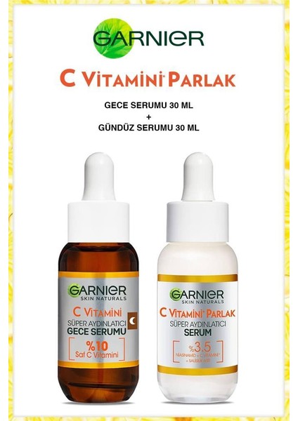 C Vitamin Gece-Gündüz Yoğun Etkili Aydınlatıcı Canlandırıcı Serum Seti