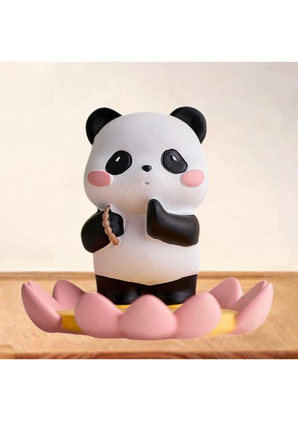 Telefon Standı Masaüstü Süsü Masaüstü için Panda .6 cmX8.2 cmX9 cm Heykel (Yurt Dışından)