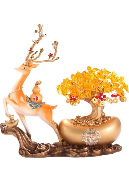 Dekoratif Geyik Çin Süslemeleri Yıl Turuncu için Para Ağı Heykel (Yurt Dışından) fiyatları