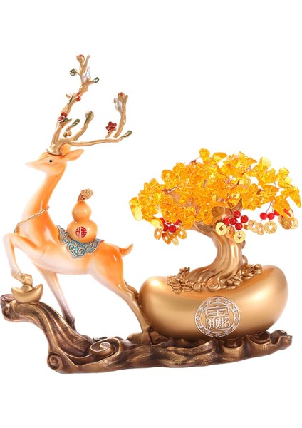 Dekoratif Geyik Çin Süslemeleri Yıl Turuncu için Para Ağı Heykel (Yurt Dışından) modelleri