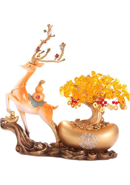 Dekoratif Geyik Çin Süslemeleri Yıl Turuncu için Para Ağı Heykel (Yurt Dışından) fırsatları