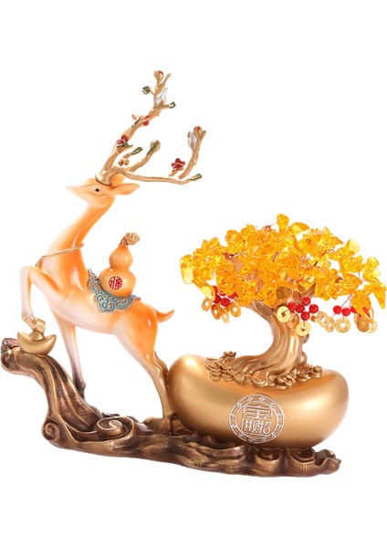 Dekoratif Geyik Çin Süslemeleri Yıl Turuncu için Para Ağı Heykel (Yurt Dışından) indirimleri