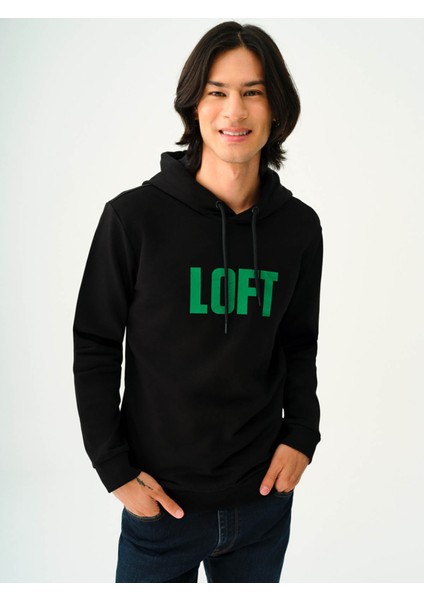 Erkek Sweatshirt Siyah-Yeşil LF2038105