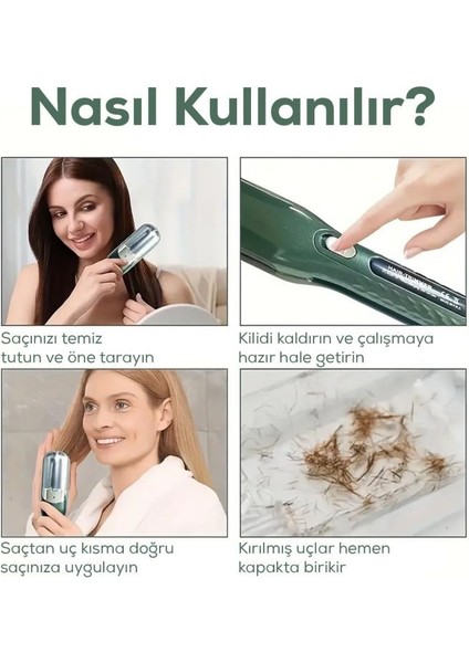 Kablosuz Saç Kırığı Alma Makinesi - Saç Kesme Aleti (Type-C Şarjlı) Pembe