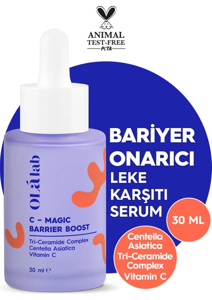 Olalab Aydınlatıcı Bariyer Onarıcı Nemlendirici Ceramide & Vitamin C & Cica Serum 30 ml