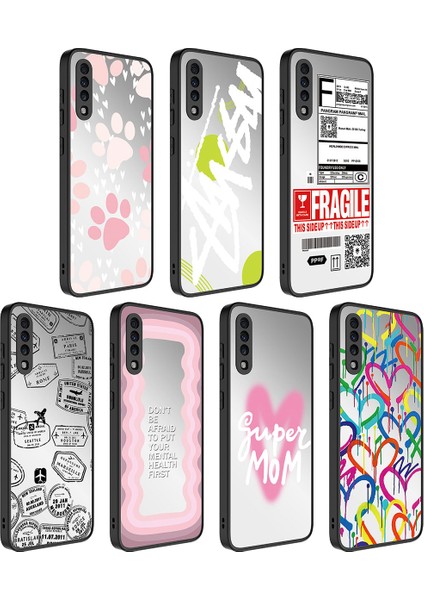 - Samsung Galaxy A50 - Kılıf Aynalı Desenli Kamera Korumalı Parlak Mirror Kapak - Süper Anne - T26827 modelleri