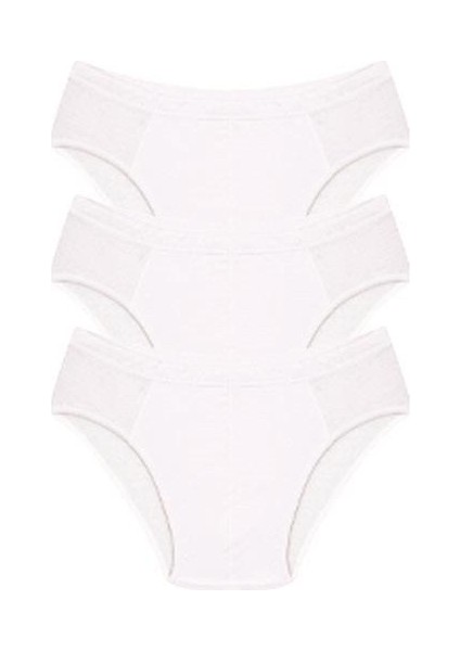 Erkek Pamuk 3lü Beyaz Slip 40129
