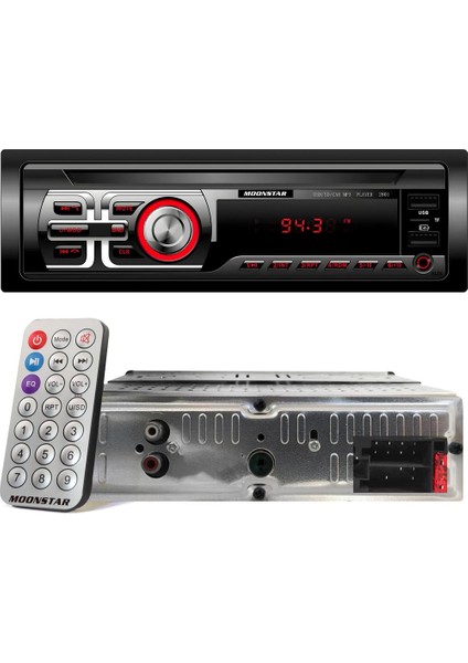 Oto Teyp 4X50W Siri Sesli Komut Aplikasyon Bt-2usb-Sd-Fm-Aux Moonstar BMS-2801