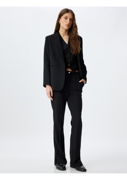 Yırtmaç Detaylı Kumaş Pantolon Cepli Standart Bel fiyatları