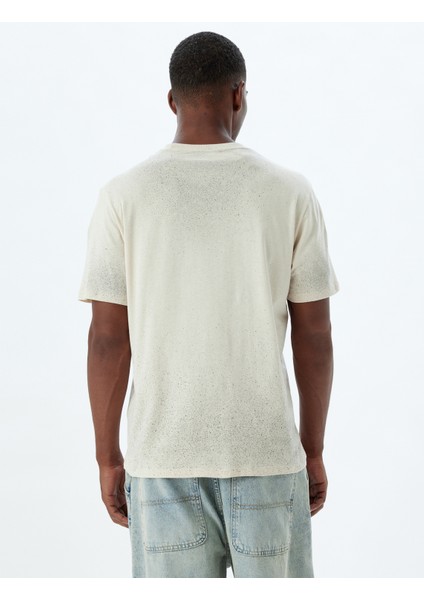 Bisiklet Yaka Tişört Baskılı Kısa Kollu Pamuklu fırsatları