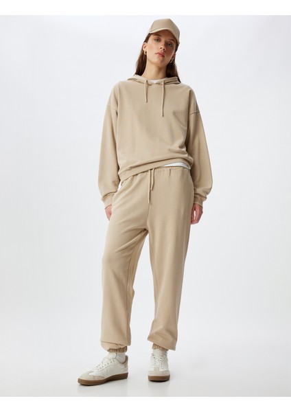 Kapşonlu Sweatshirt Basic Uzun Kollu Üç Iplik Pamuklu fiyatları