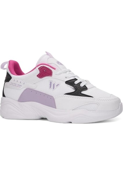 2860 M-P-Kalın Taban Hava Alabilen Spor Sneaker Nayakkabı - Beyaz-Fuşya - 40