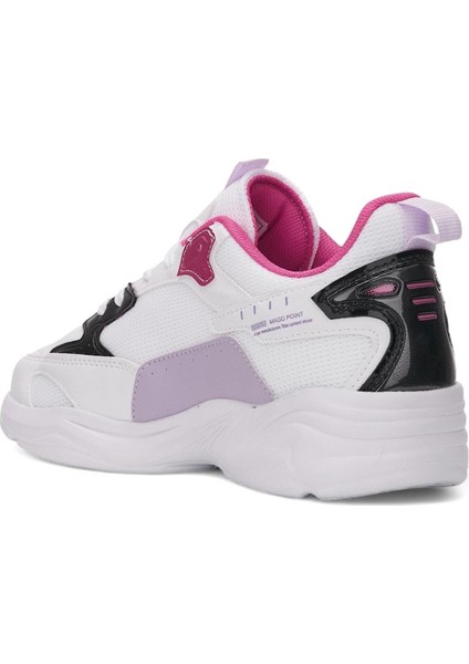 2860 M-P-Kalın Taban Hava Alabilen Spor Sneaker Nayakkabı - Beyaz-Fuşya - 40