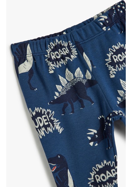 Jogger Eşofman Altı Dinozor Baskılı Beli Lastikli Pamuklu modelleri