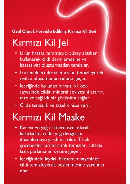 Kırmızı Kil Özlü Yüz Temizleme Jeli & Kırmızı Kil Maskesi 2'li Set