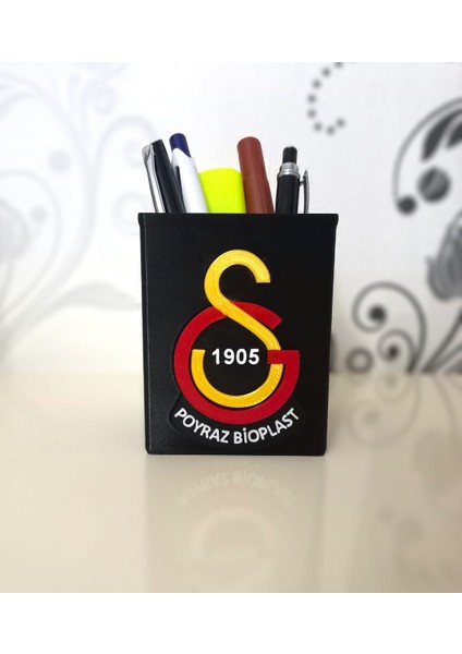 Kişiye Özel - Galatasaray Logo Kabartmalı Masaüstü Kalemlik