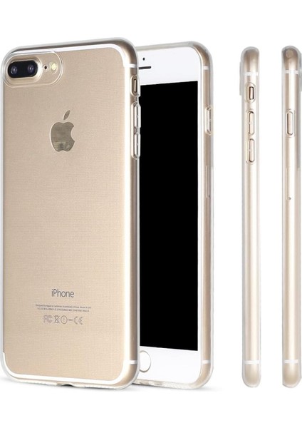 Iphone 7 Plus ve 8 Plus Uyumlu Kamera Korumalı Lüks Şeffaf Silikon Kılıf