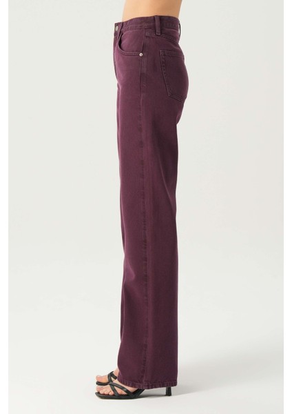 Diana Mürdüm Yüksel Bel Patı Fermuarlı Dad Straight Fit Pantolon C 4517-113 modelleri