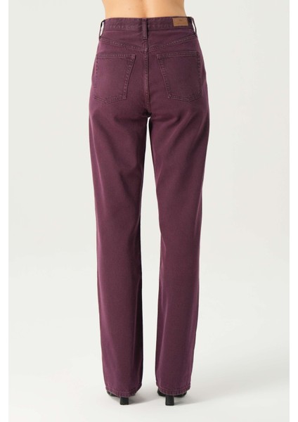 Diana Mürdüm Yüksel Bel Patı Fermuarlı Dad Straight Fit Pantolon C 4517-113 fırsatları