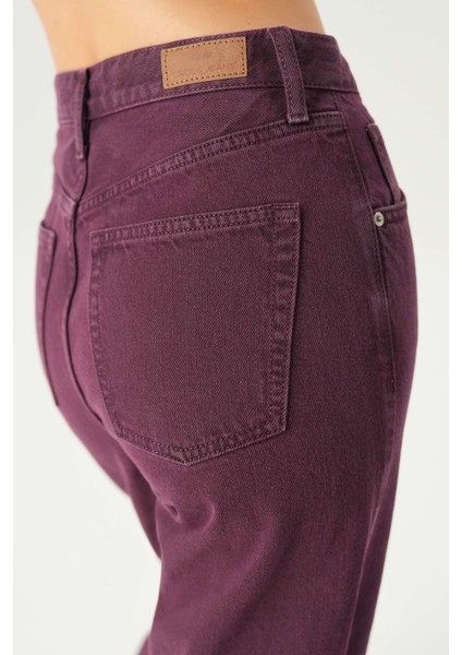 Diana Mürdüm Yüksel Bel Patı Fermuarlı Dad Straight Fit Pantolon C 4517-113 indirimleri