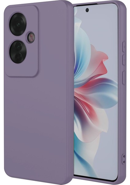 Oppo Reno 11F Kılıf Antibakteriyel Esnek Soft Parmak İzi Yapmaz Liquid Silikon - Lila