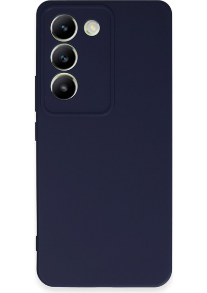 Vivo V30 Lite 4g Kılıf Antibakteriyel Esnek Soft Parmak İzi Yapmaz Liquid Silikon - Lacivert