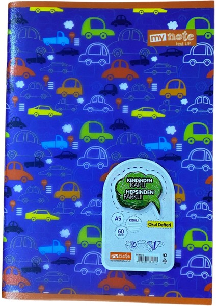 Text Up Defter A5 60 Yp Çizgili - Arabalar