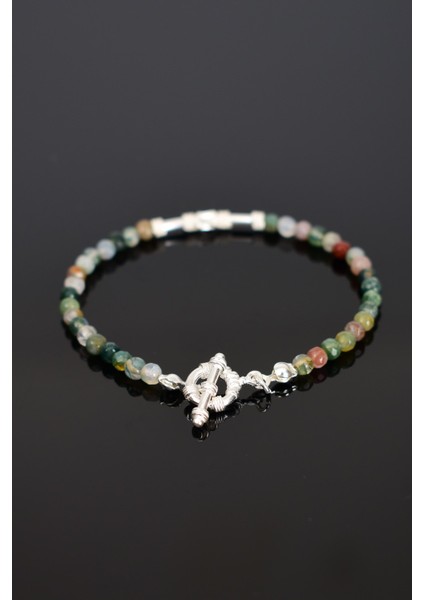 Hint Akik Doğal Taş 925 Ayar Gümüş Kapama Bileklik - Ayışığı Koleksiyonu fiyatları