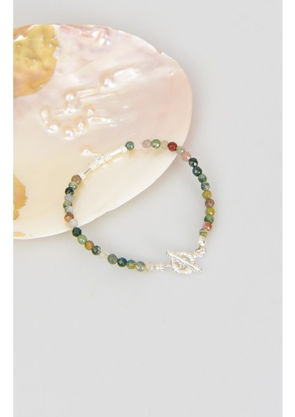 Hint Akik Doğal Taş 925 Ayar Gümüş Kapama Bileklik - Ayışığı Koleksiyonu modelleri