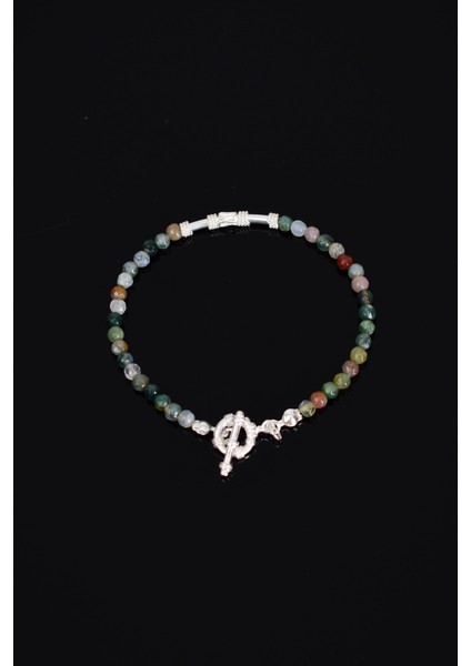 Hint Akik Doğal Taş 925 Ayar Gümüş Kapama Bileklik - Ayışığı Koleksiyonu fırsatları