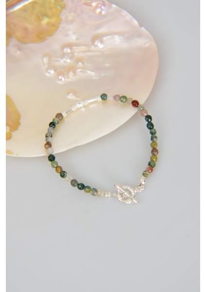 Hint Akik Doğal Taş 925 Ayar Gümüş Kapama Bileklik - Ayışığı Koleksiyonu indirimleri